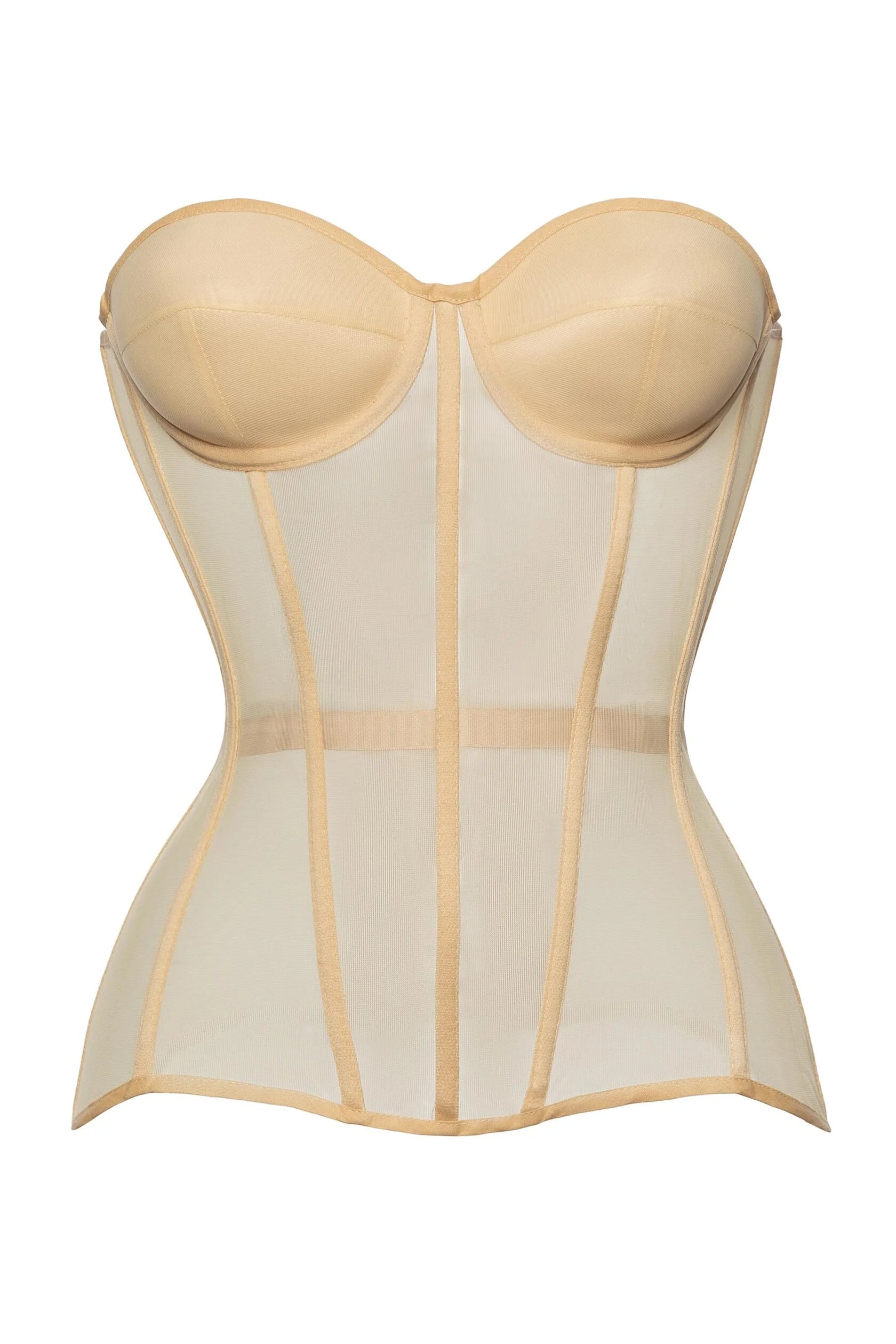 poppy-corset volume skirt（beige） Vrapo Bustier Corset Top for Women | Overbust Lace Up Waist