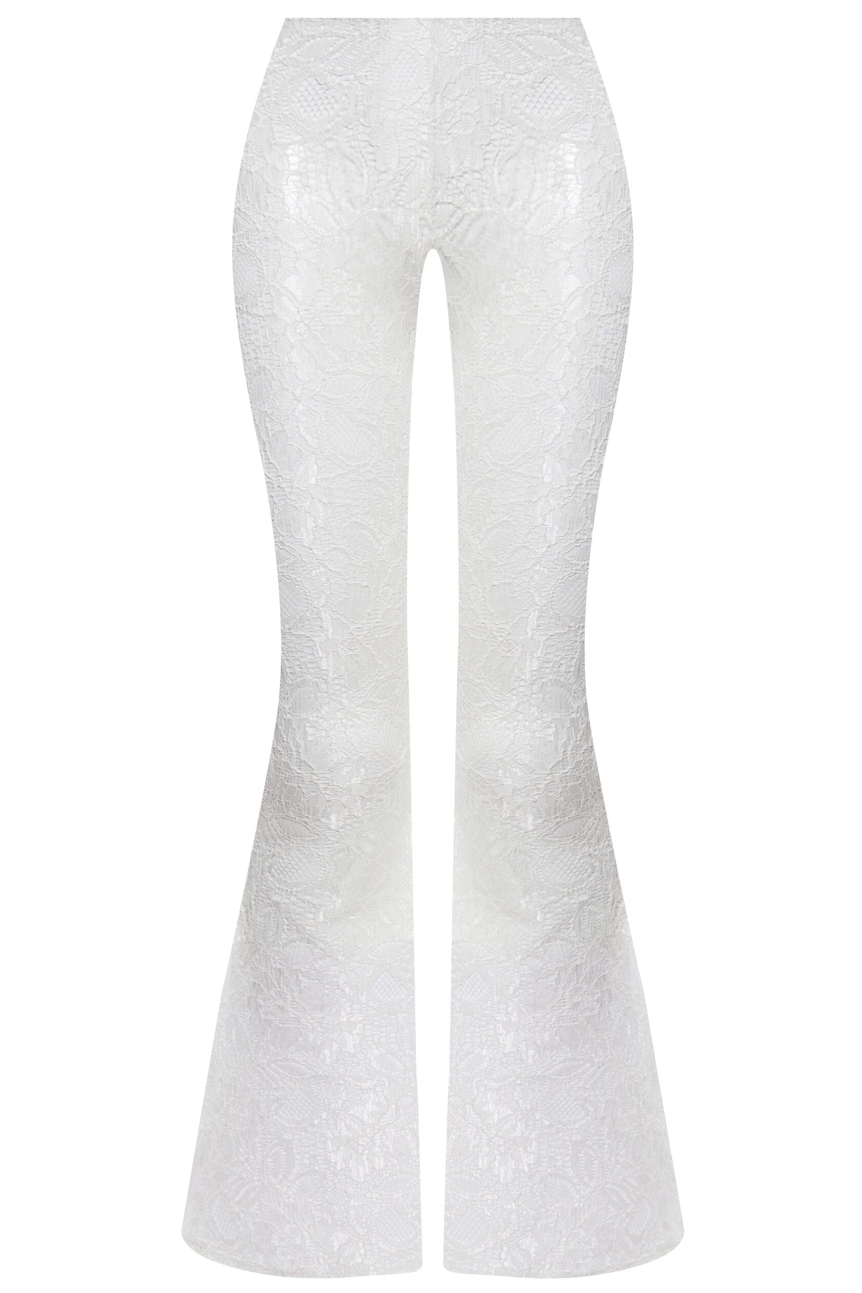 Guipure lace trousers