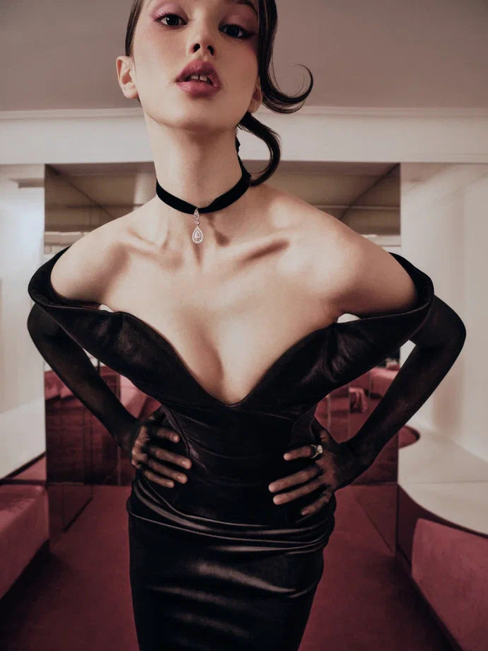 Velvet Corset with Shoulders
