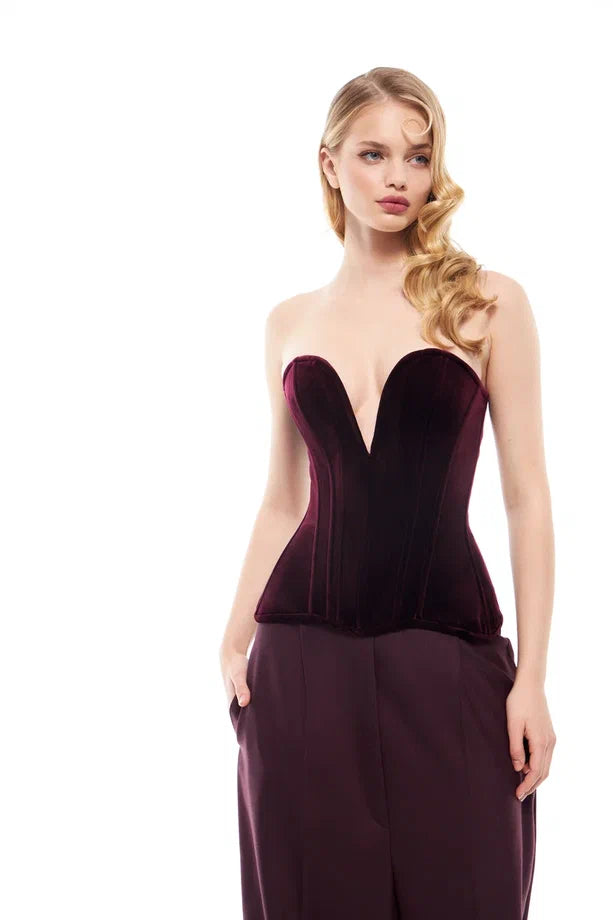 V-neck Corset Velvet